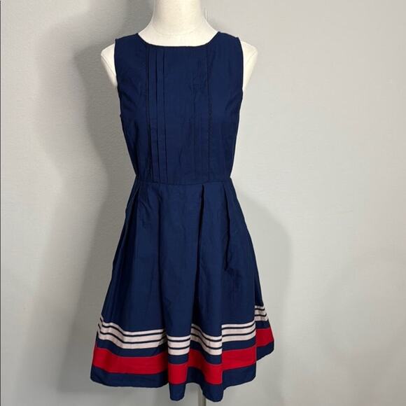 Jason Wu for Target Navy w/Red Poplin Fit/Flare Dress Size 2 - Picture 1 of 6